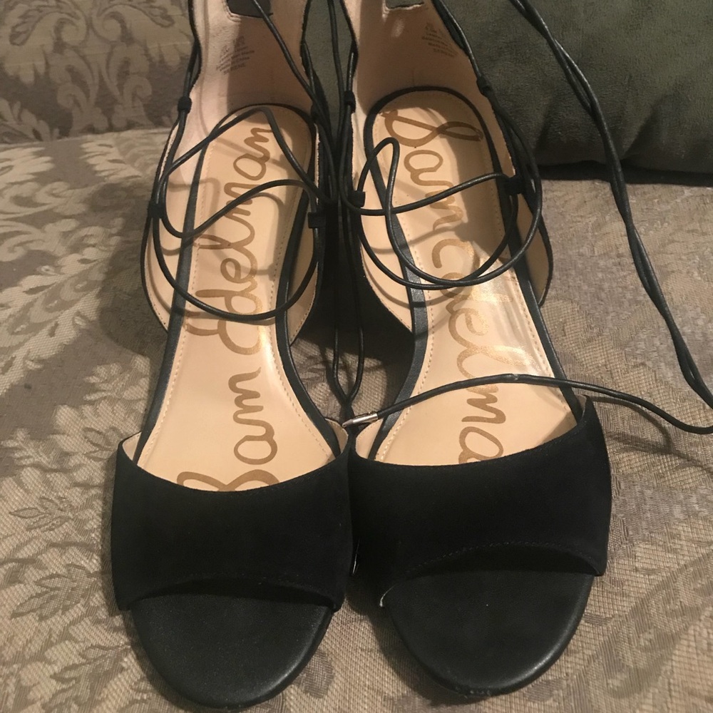 2/$20 CHUNKY BLACK SAM EDELMAN HEELS